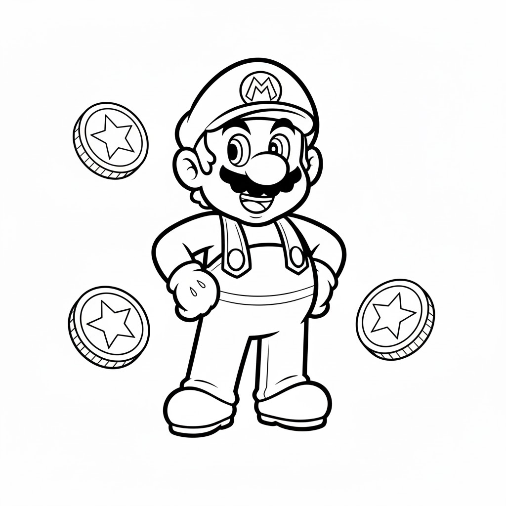mario coloring page coins