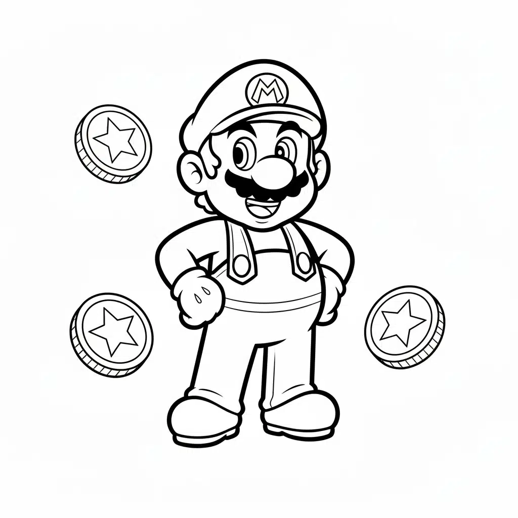 mario coloring page coins
