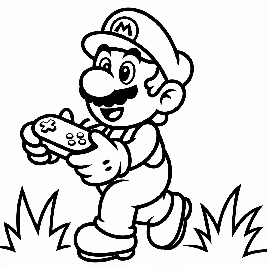 mario coloring page controller