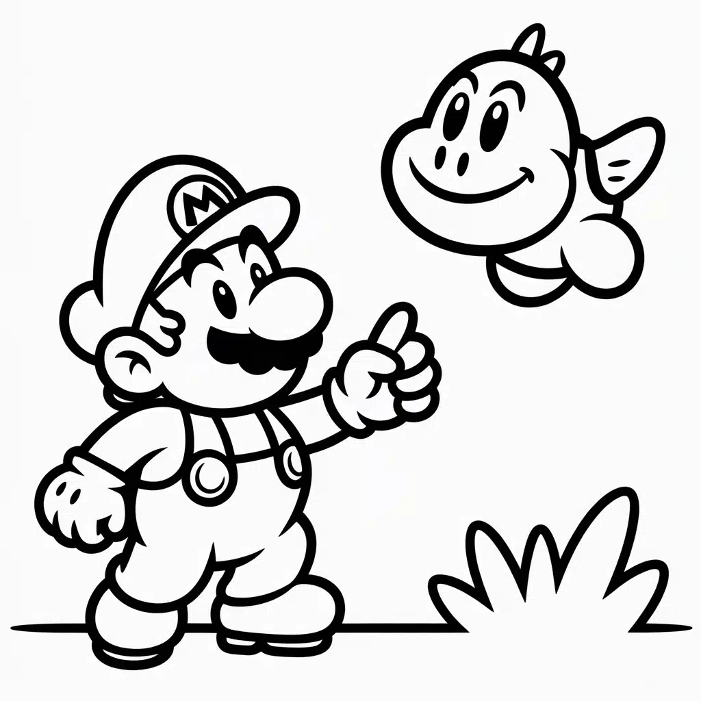 mario coloring page goomba