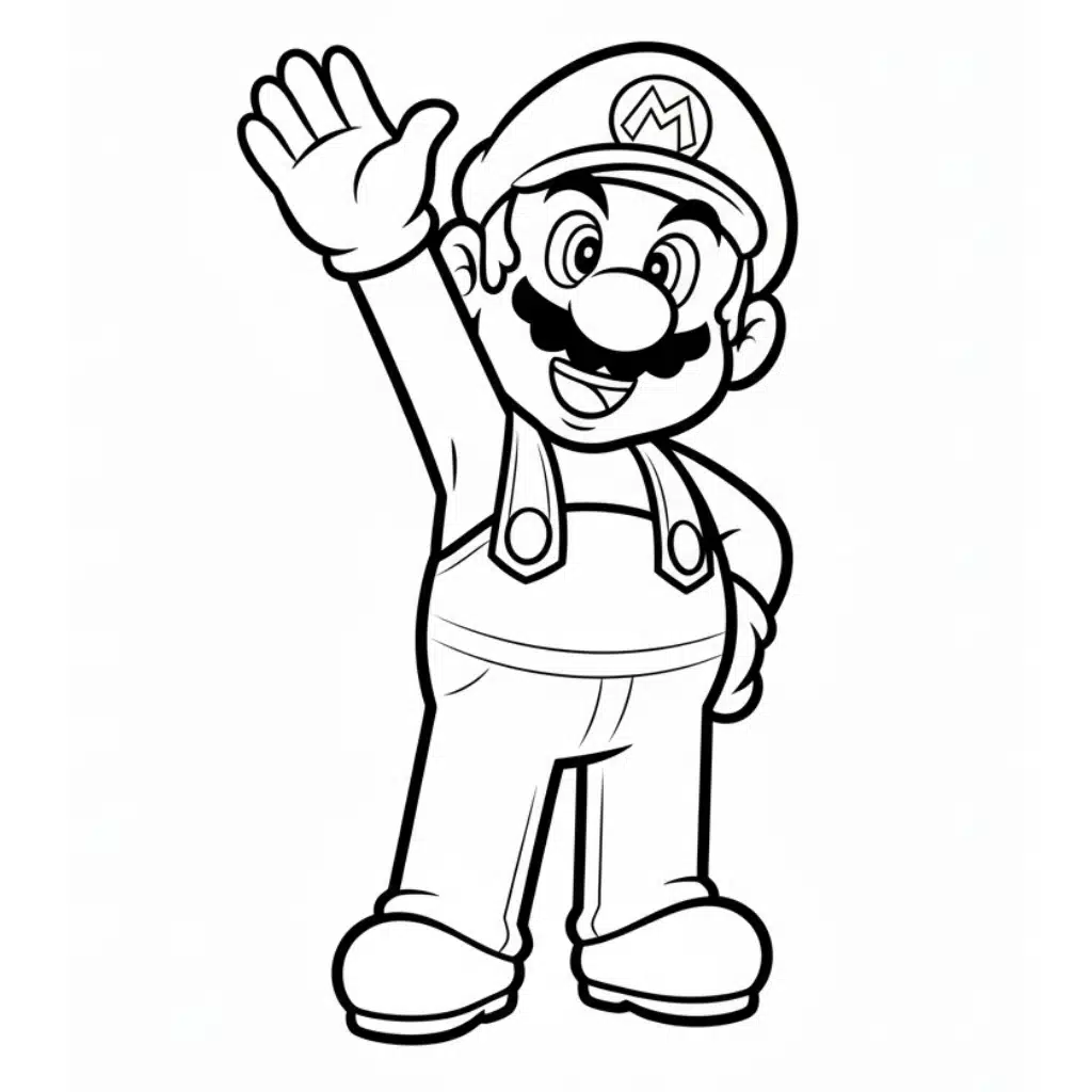mario coloring page hello