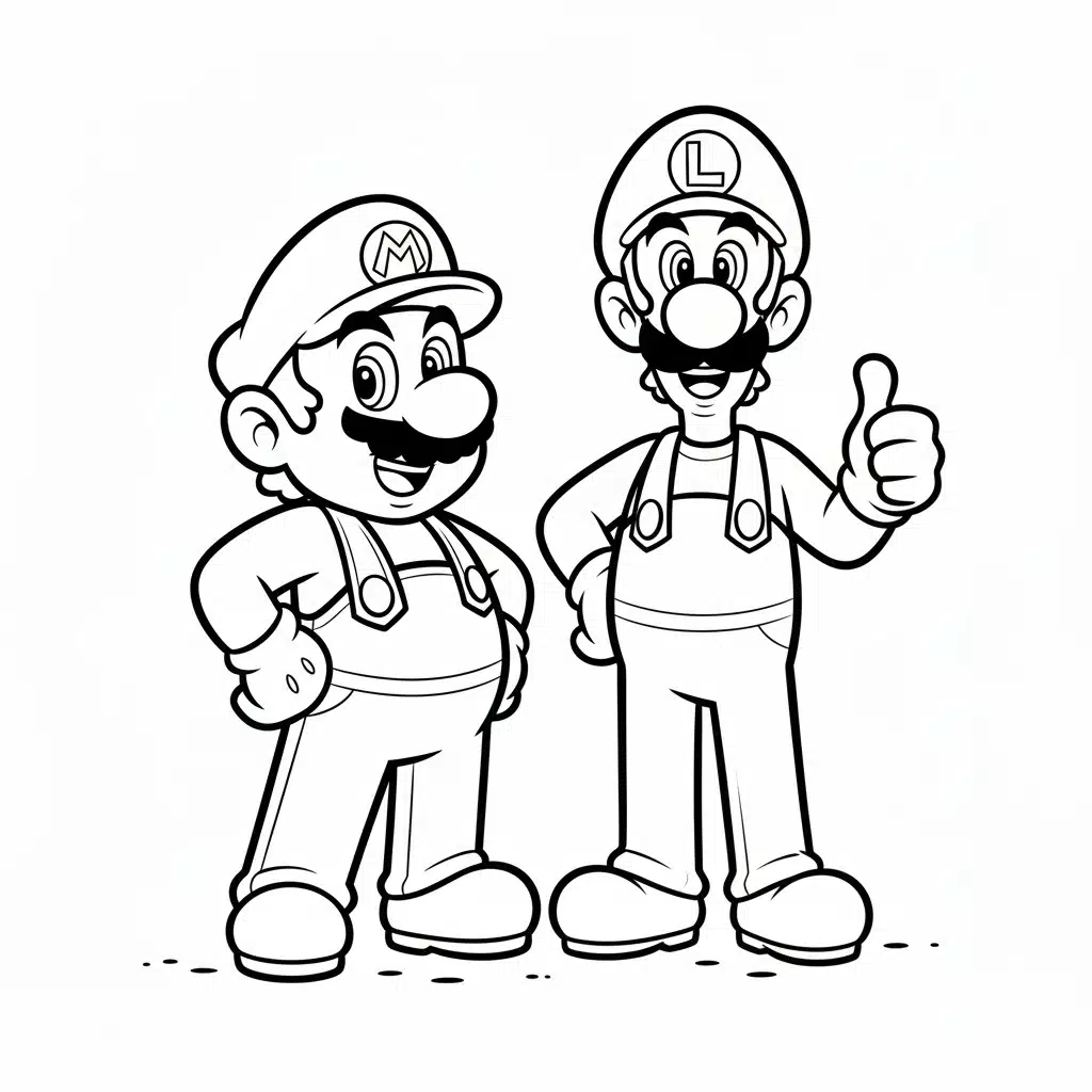 mario coloring page luigi