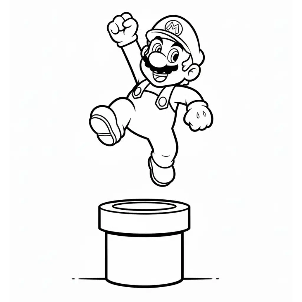 mario coloring page pipe