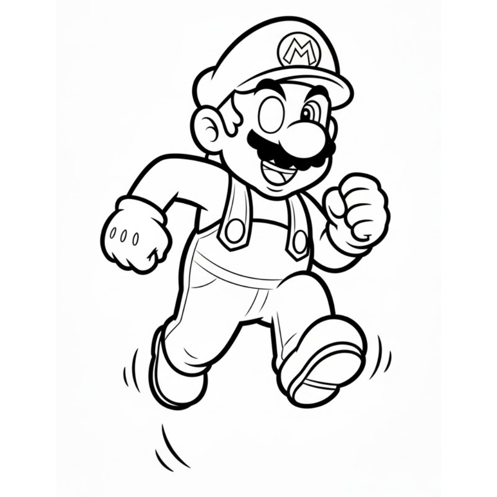 mario coloring page run