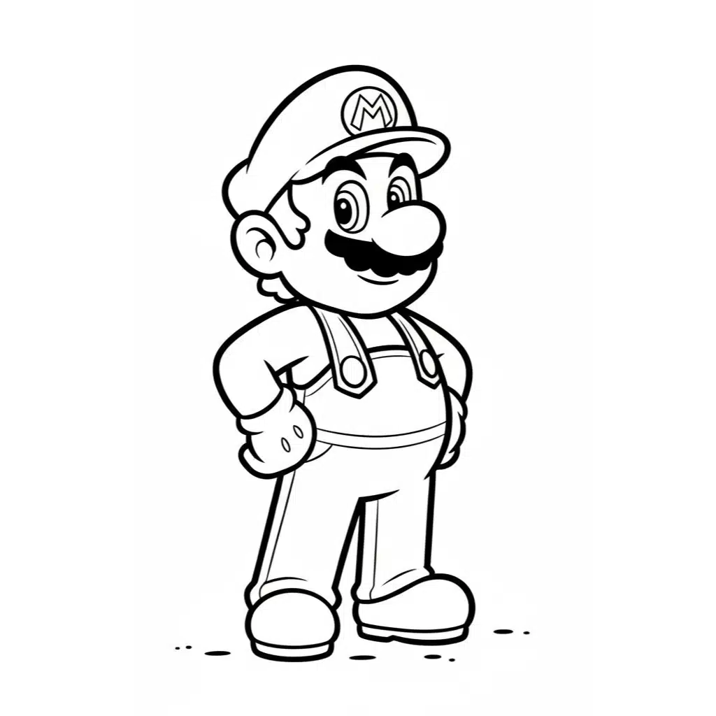 mario coloring page side