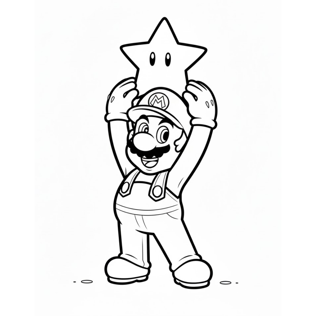 mario coloring page star