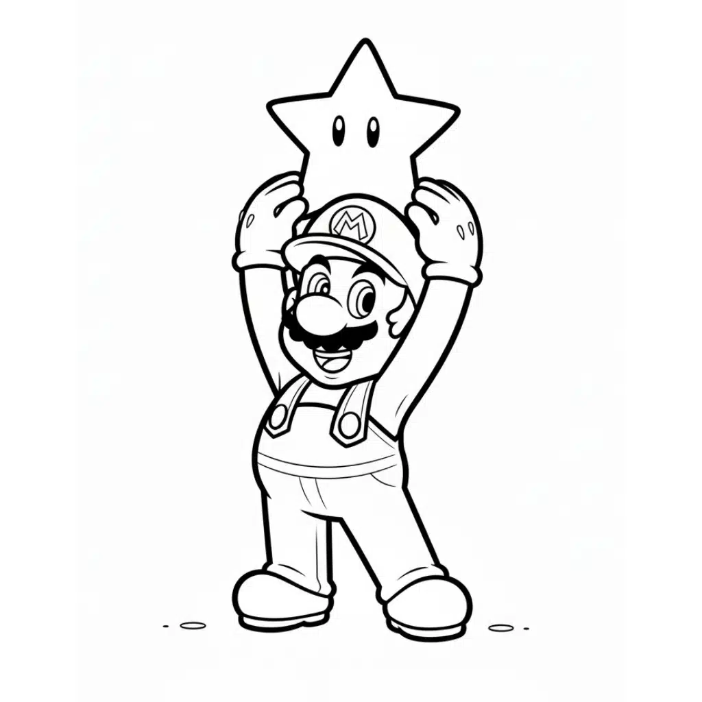 mario coloring page star