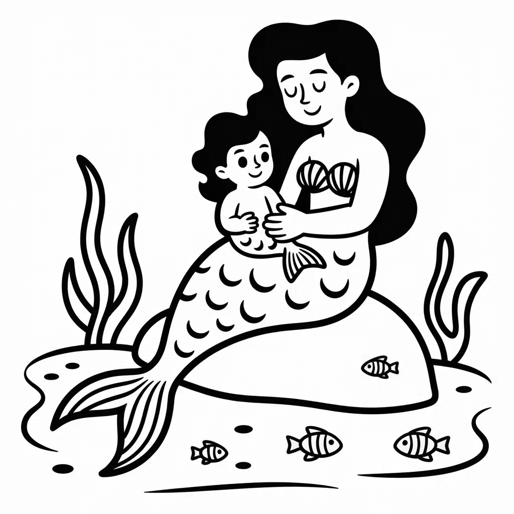 mermaid and baby mermaid