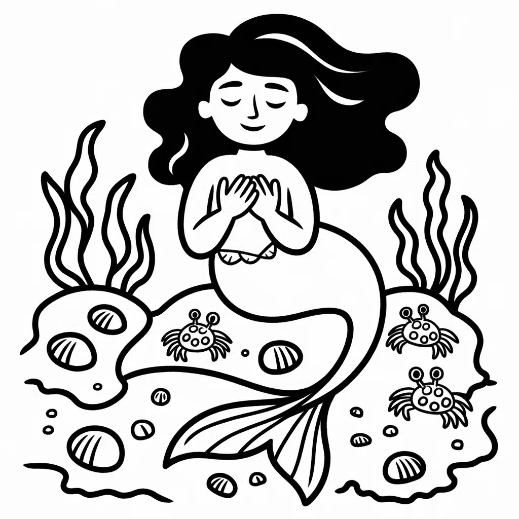 mermaid and crabs