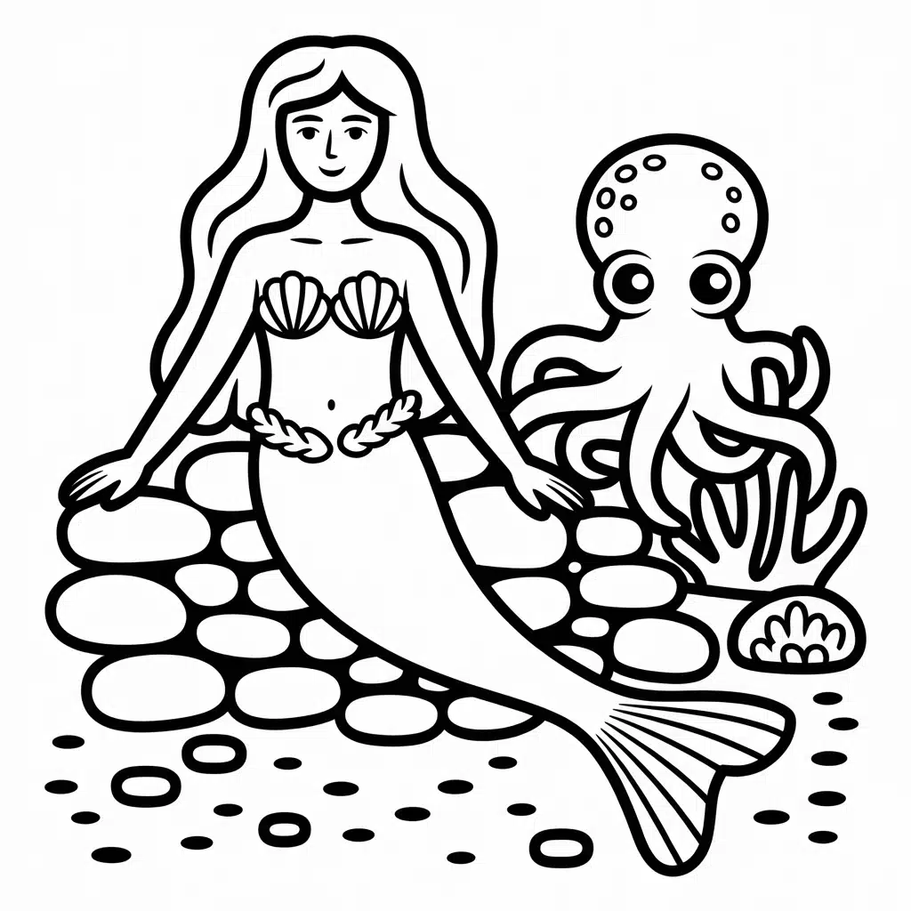 mermaid and octopus
