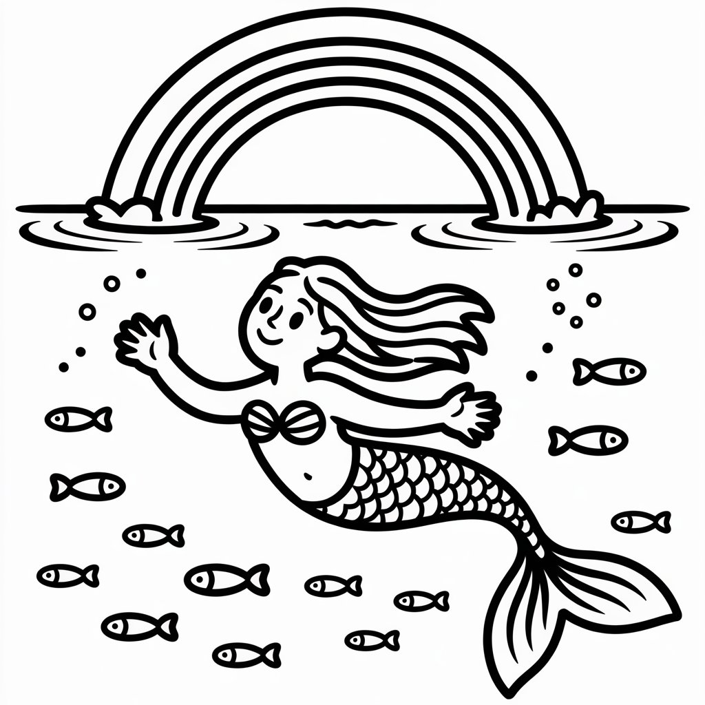 mermaid and rainbow ocean