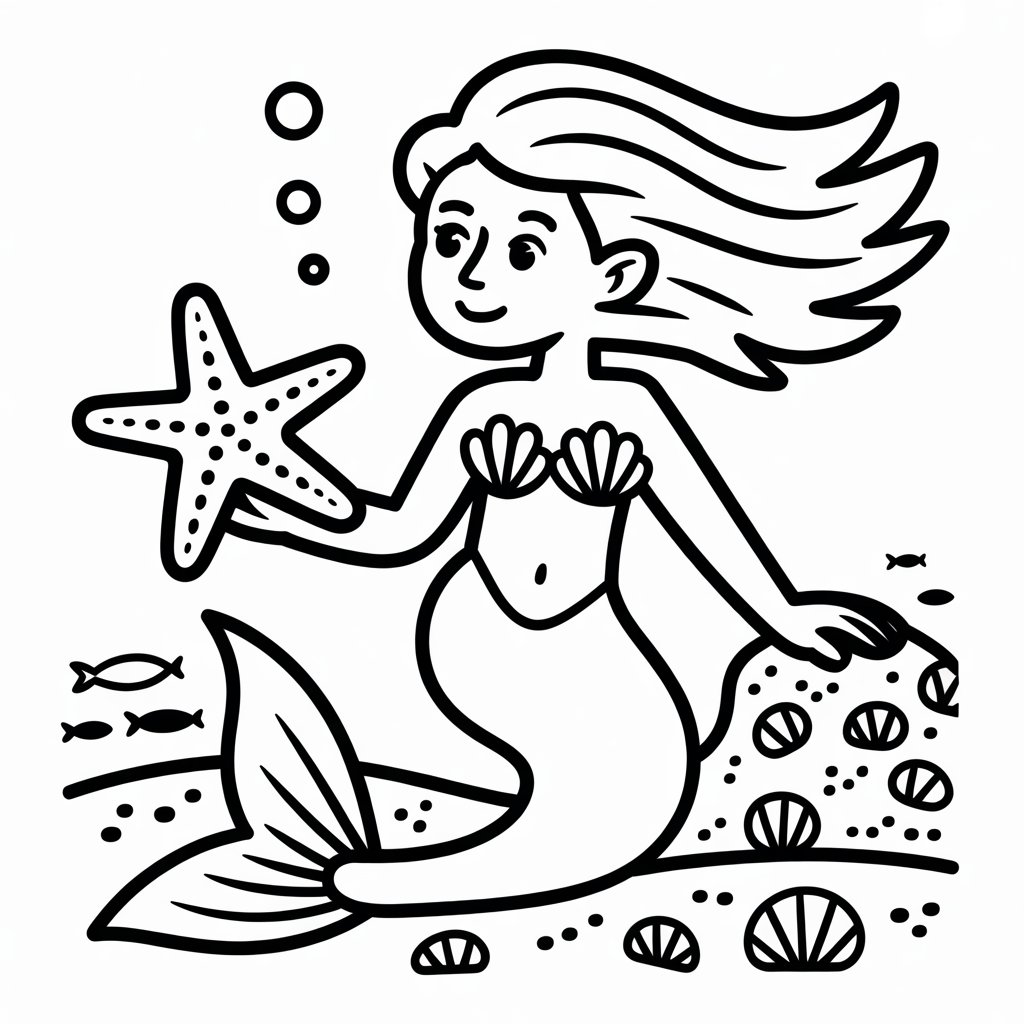 mermaid and starfish