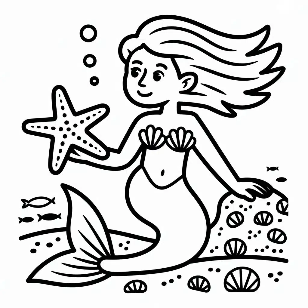 mermaid and starfish