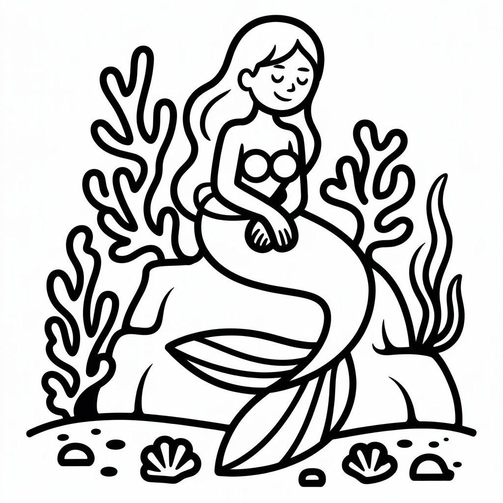 mermaid in a coral reef