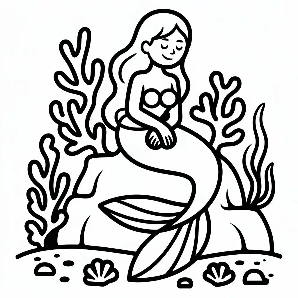 mermaid in a coral reef