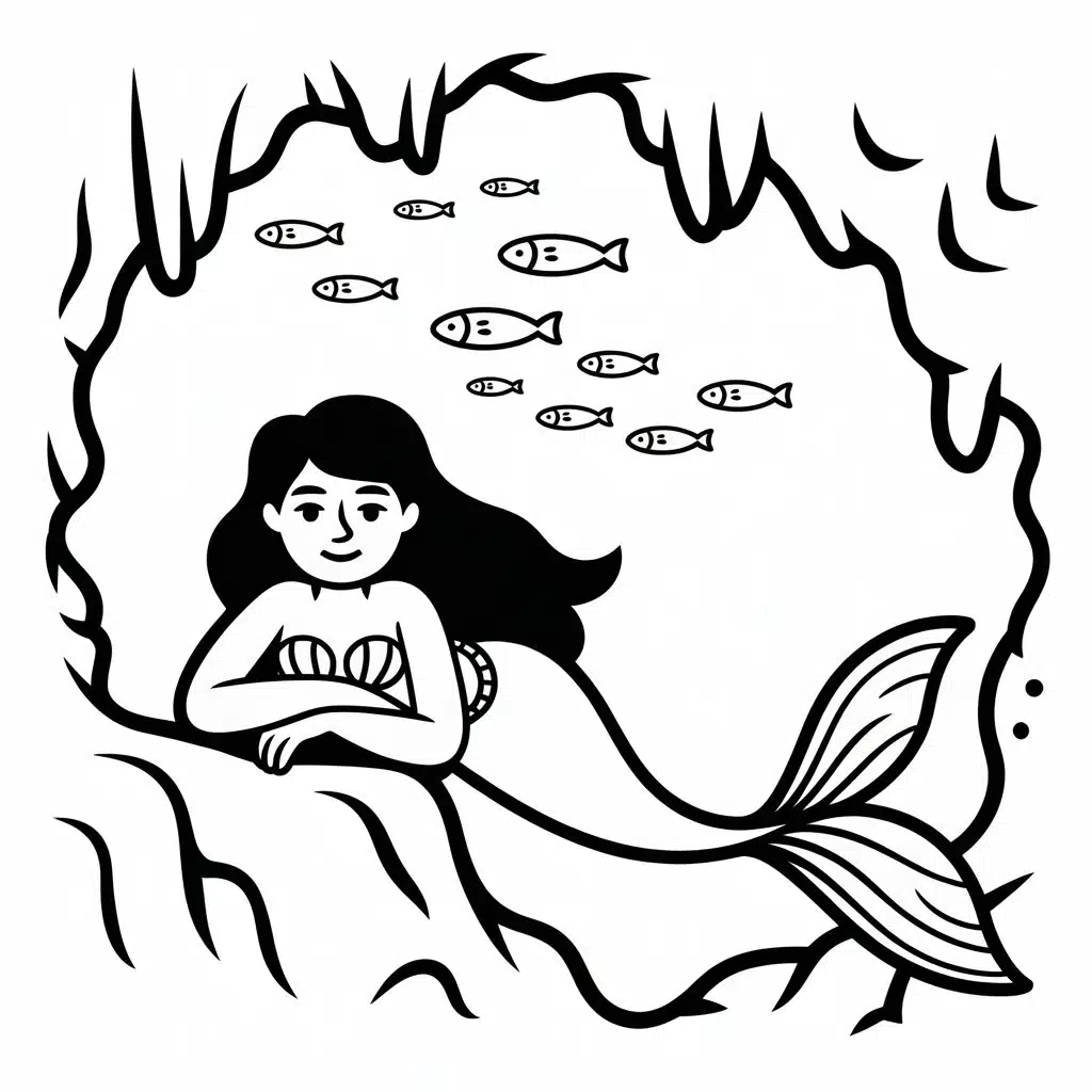 mermaid in an underwater cave