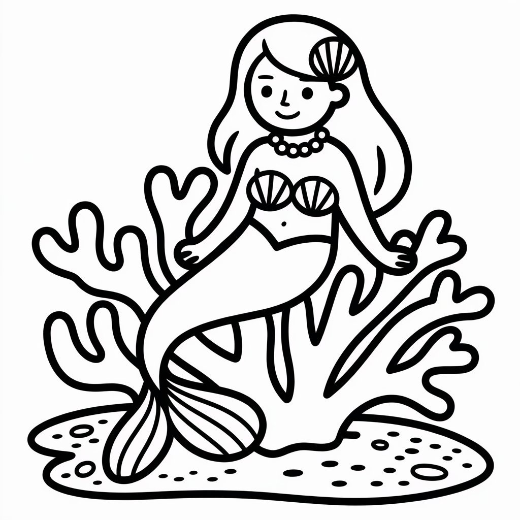mermaid resting on coral