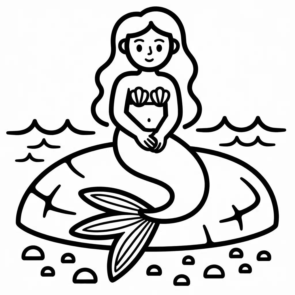 mermaid sitting on a rock