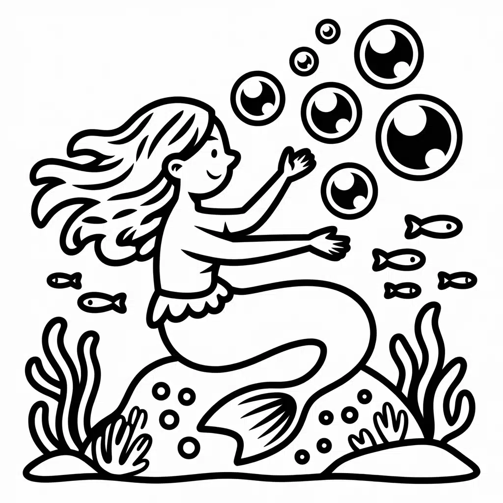 mermaid with bubbles