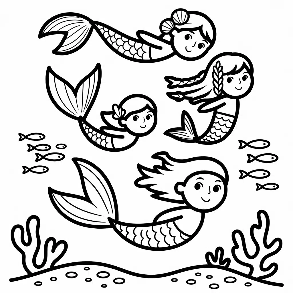 mermaid with mermaid friends