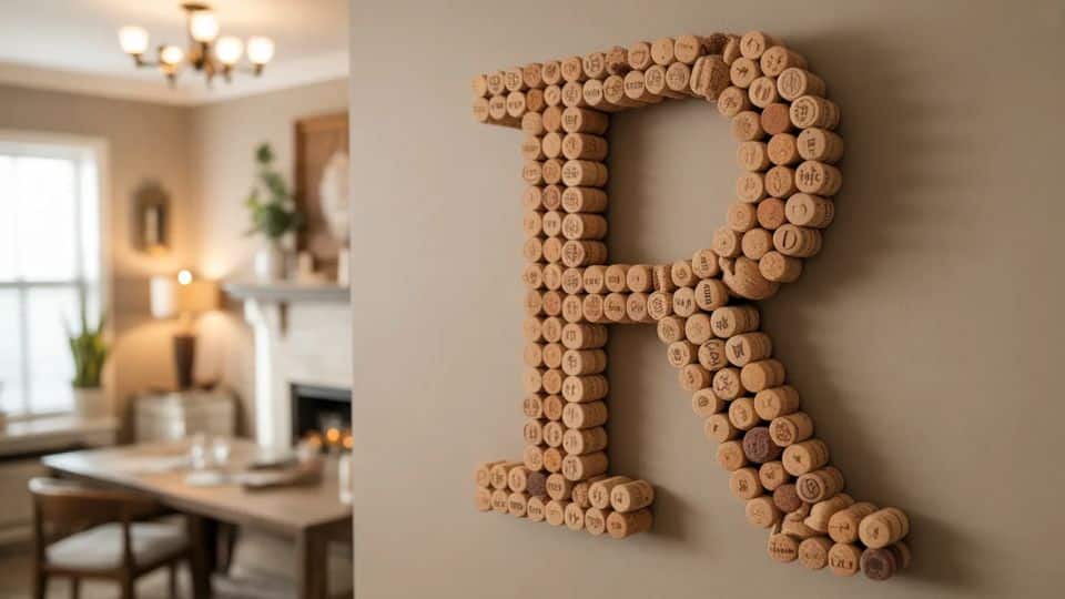 monogram cork wall art