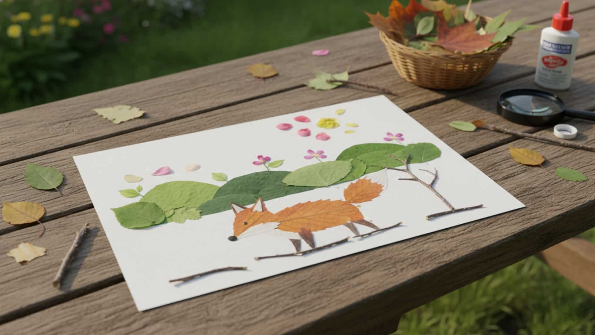 nature collage art kids