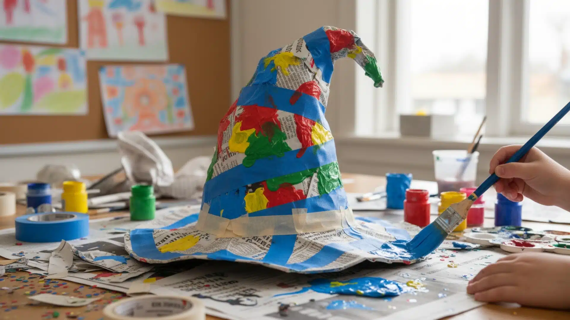 newspaper kids art project