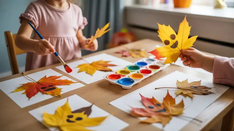 painted leaf creatures turn leaves into little forest friends