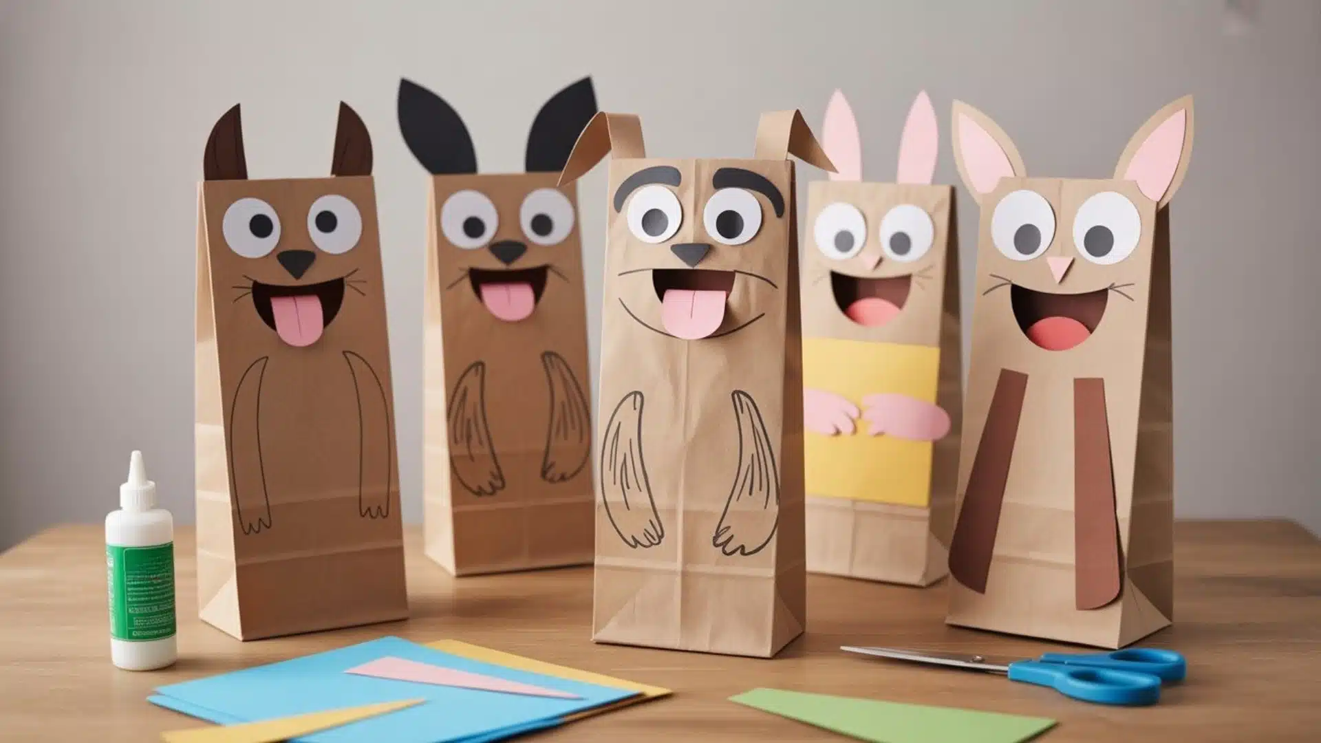 paper bag puppets art kids