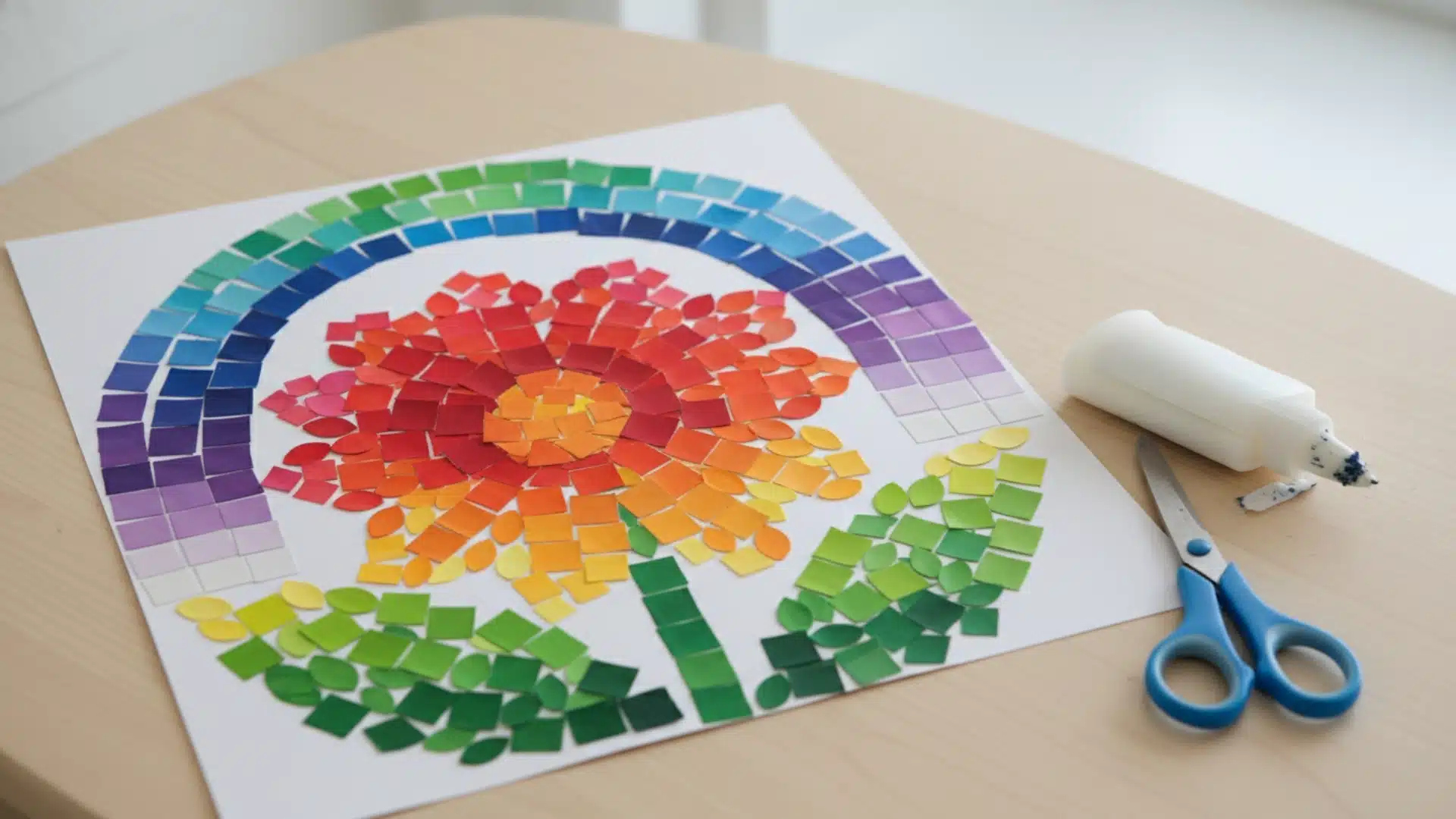 paper chips art project kids