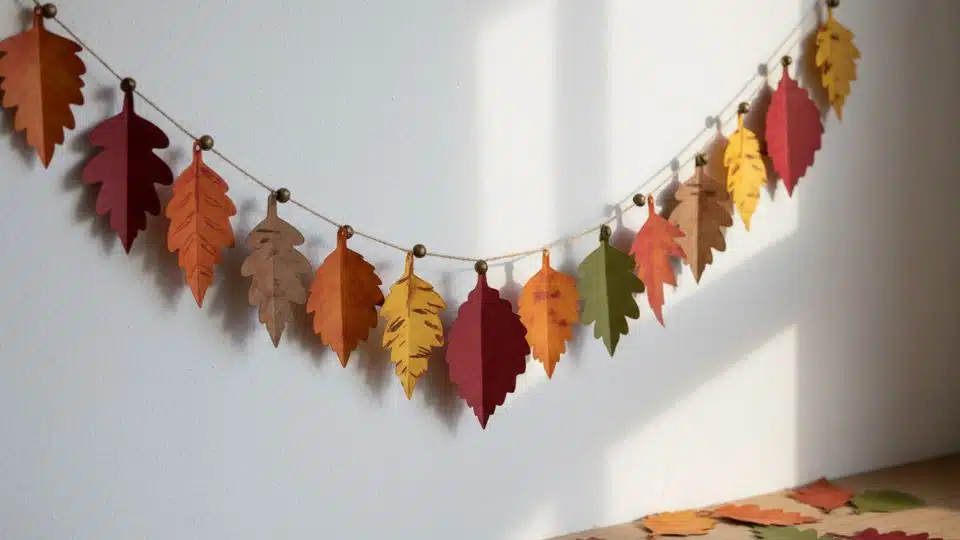 paper leaf garland easy seasonal display