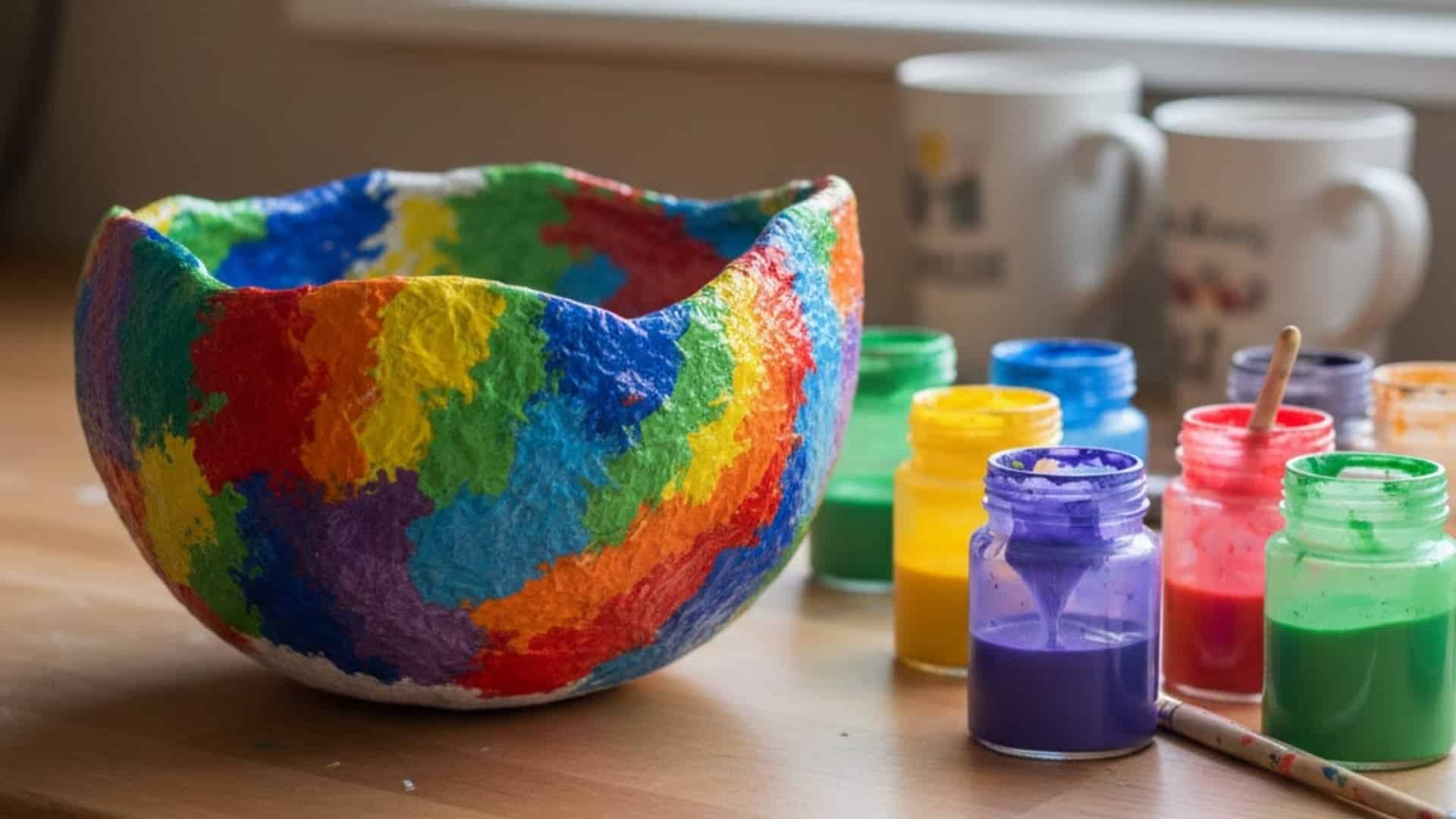 paper mache bowl kids activities