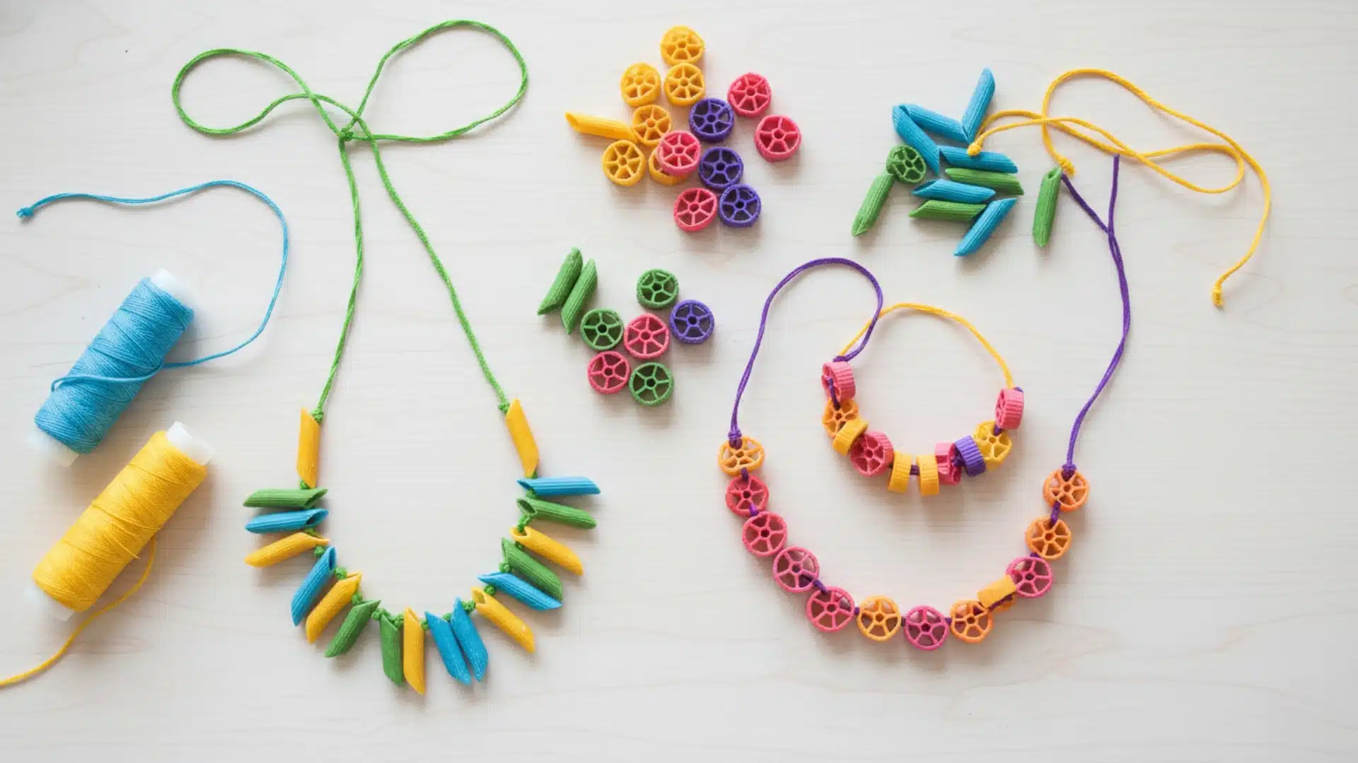 pasta jewellery kids art
