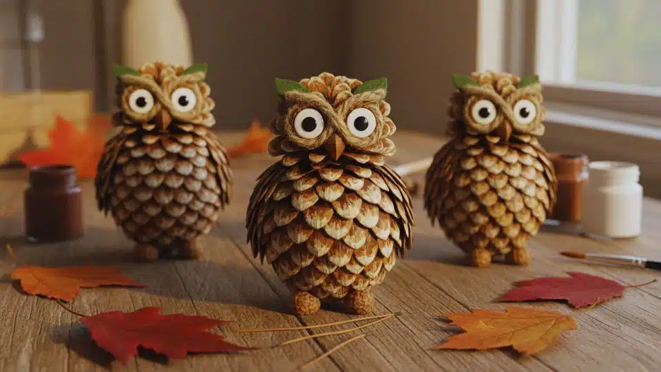 pinecone painted owls seasonal nature pets