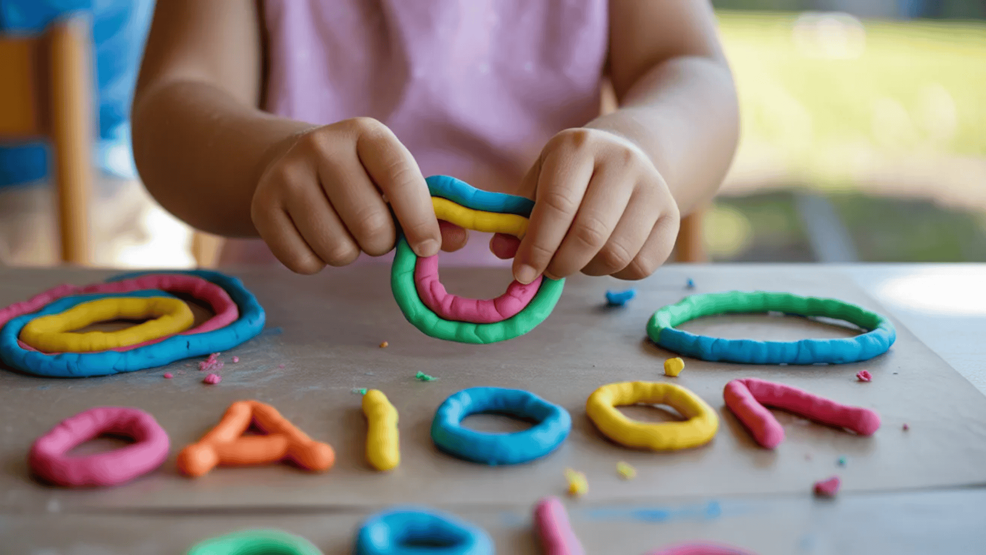 playdough shape and letter building