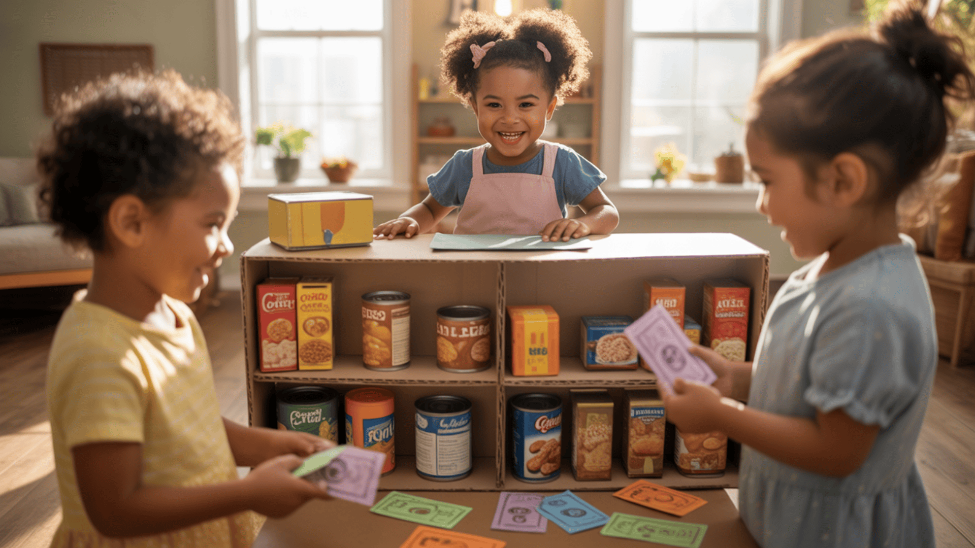 pretend grocery store or cafe play