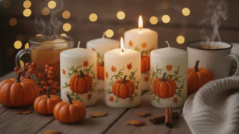 pumpkin spice candle painting