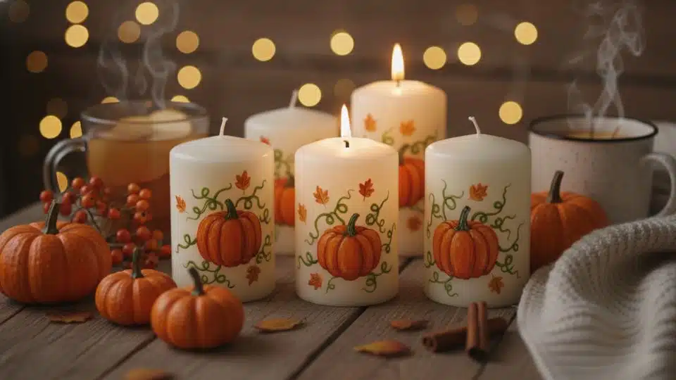 pumpkin spice candle painting