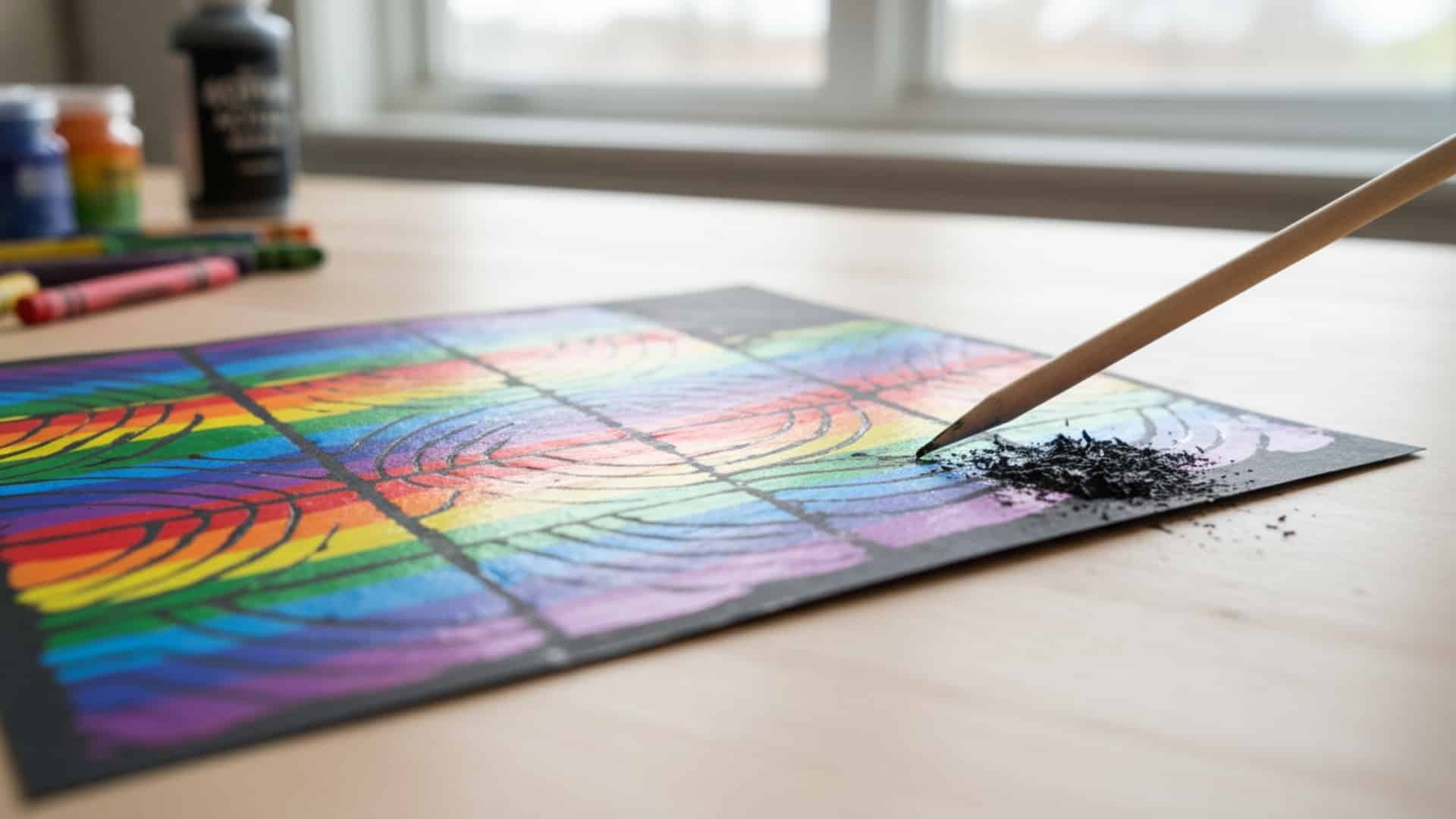 rainbow scratch art kids