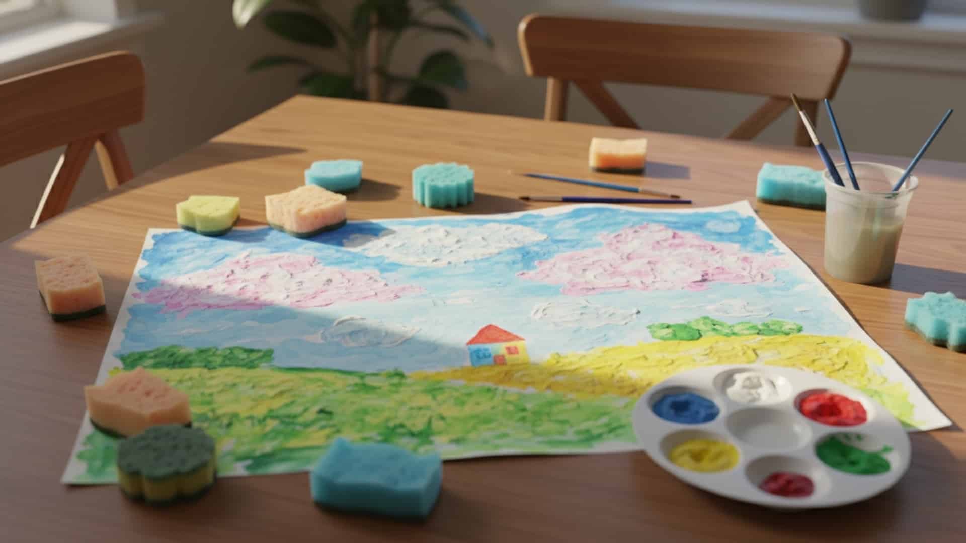 sponge painting kids activities