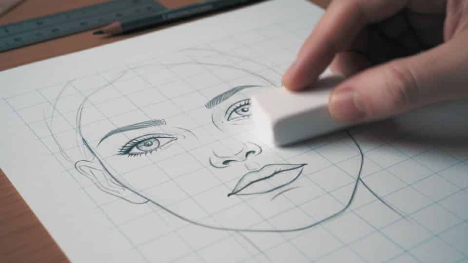 step 5 erase gridlines and refine outlines