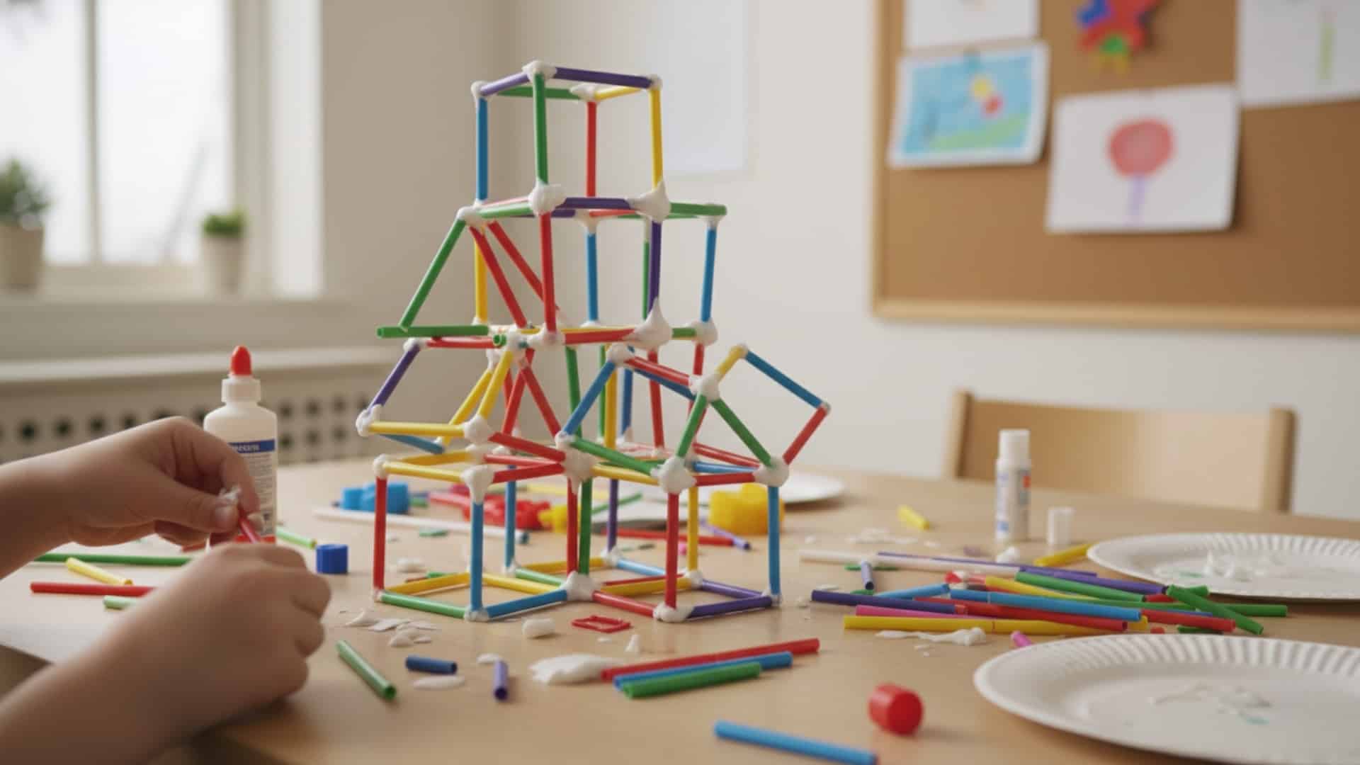 straw structure art project