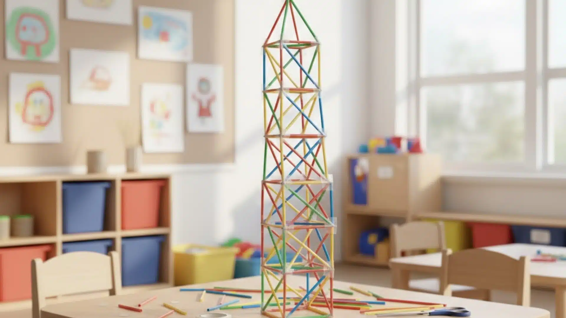 straw tower kids activities