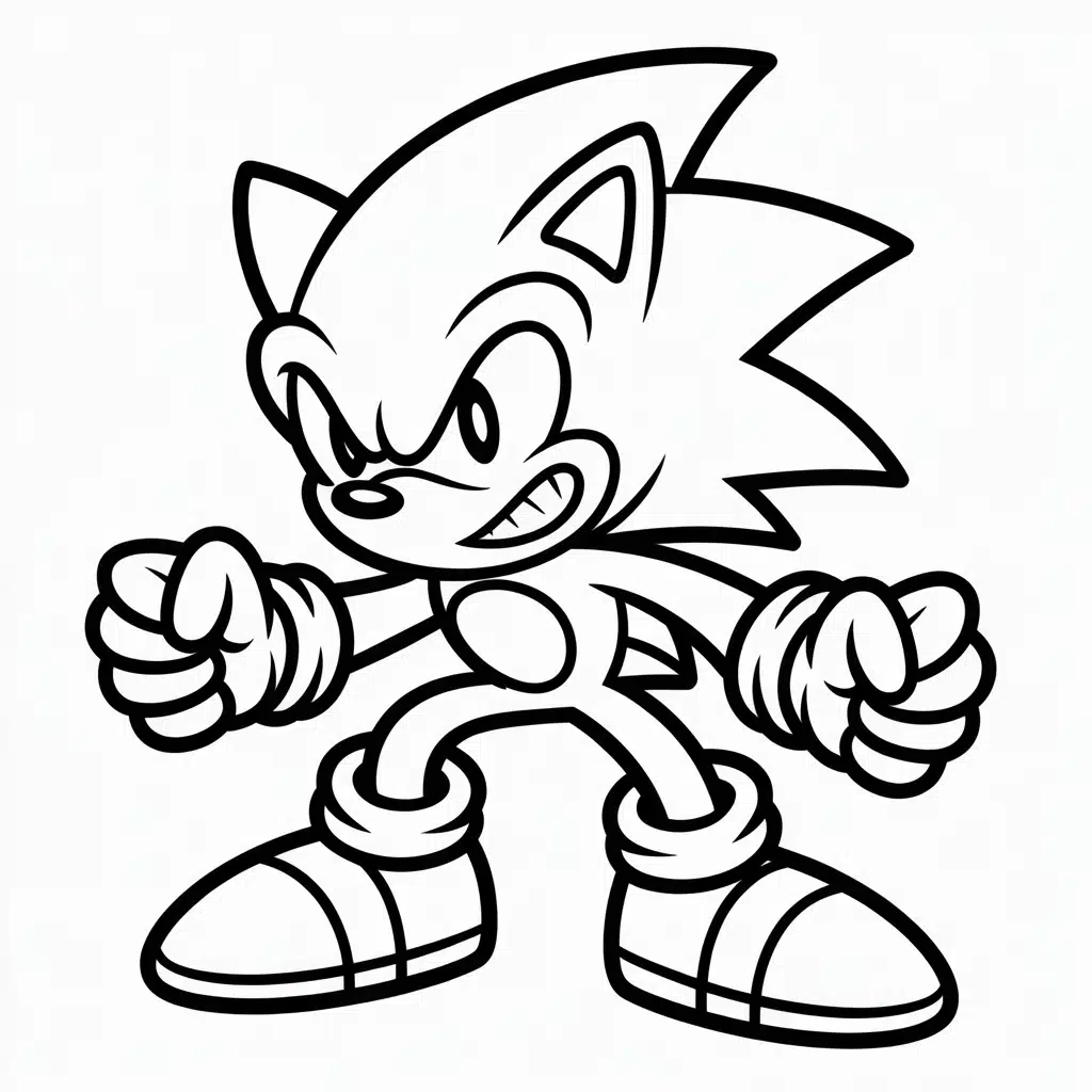 super sonic coloring pages battle