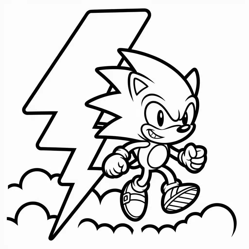 super sonic coloring pages boult