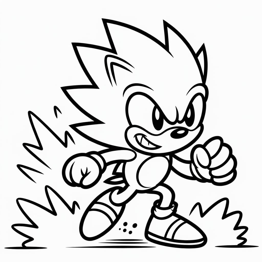 super sonic coloring pages charging