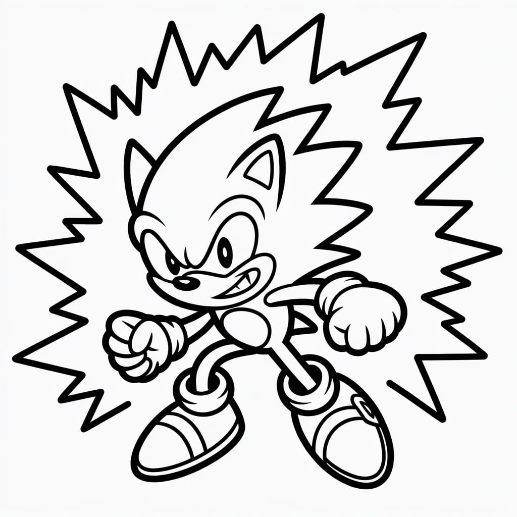 super sonic coloring pages electric