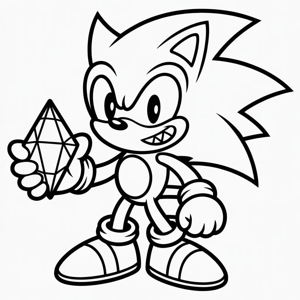 super sonic coloring pages emerald