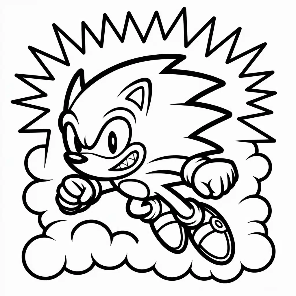 super sonic coloring pages explosion