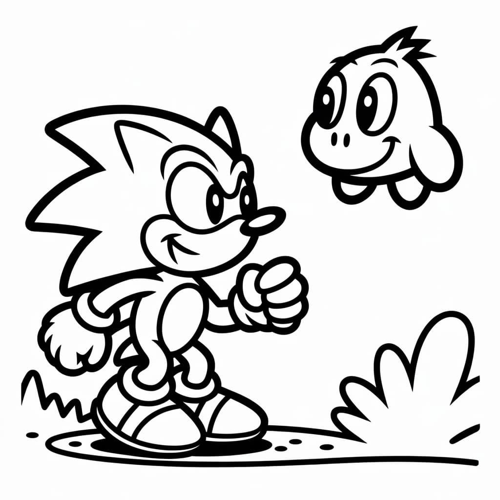 super sonic coloring pages goomba